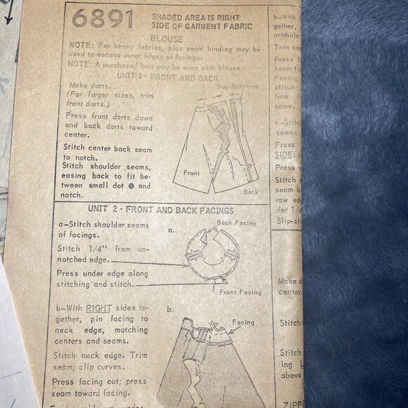 Vntg 1966 Simplicity Pattern 6891 Size 14 Cut Jacket Blouse Skirt Fashion READ - Picture 4 of 5